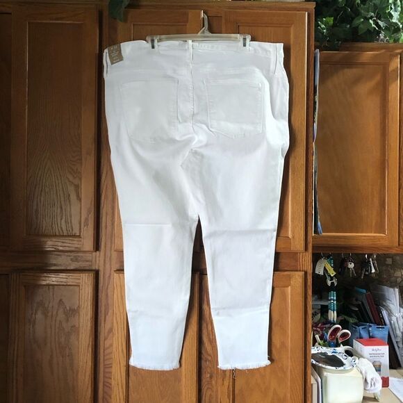 MADEWELL 10” High Rise Button Fly Skinny Jeans Frayed Hem Size 35P - Picture 6 of 10